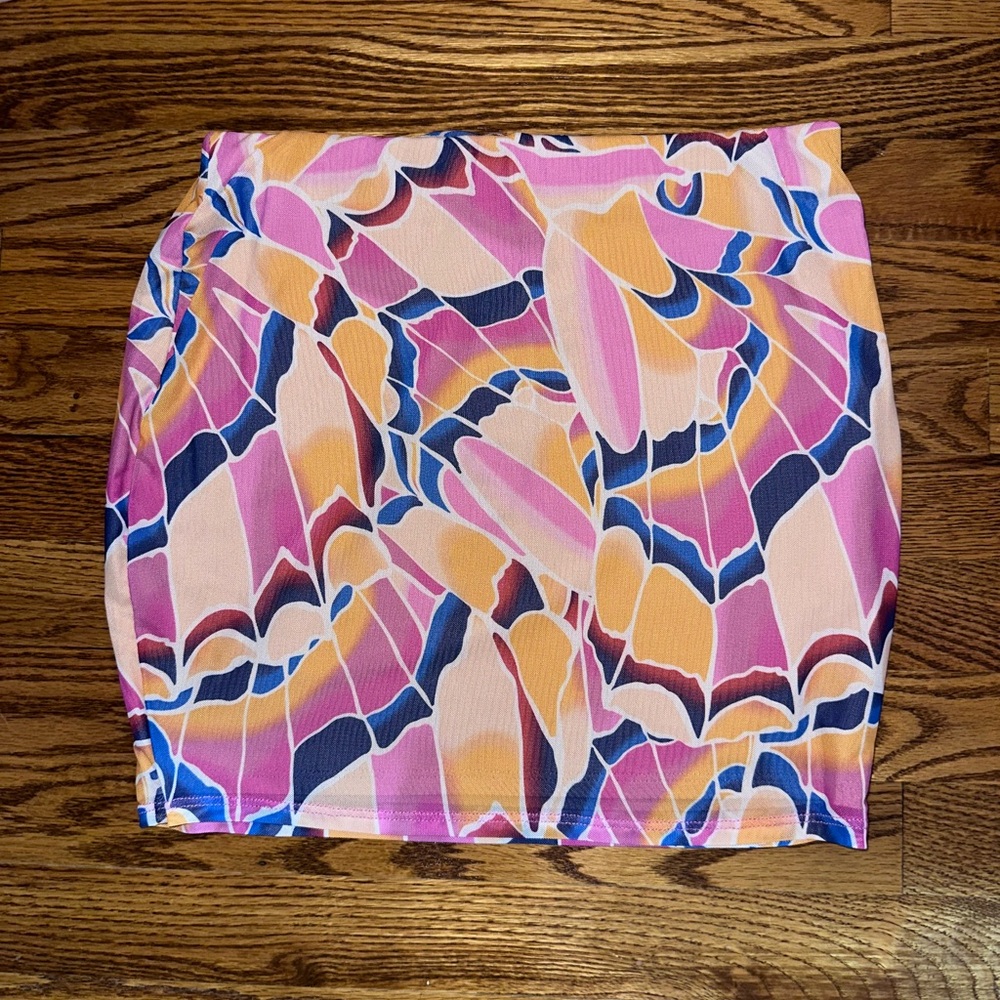 AFRM Abstract Print Mini Skirt